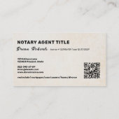 ヴィンテージユニーク公証人ライタロゴQRコード 名刺 (裏面)