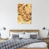 ヴィンテージユニーク復元されたカリフォルニアの地図， 1885 キャンバスプリント (インサイチュ (寝室))