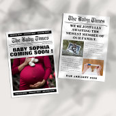 ヴィンテージユニーク新聞の赤ちゃんシャワー 招待状