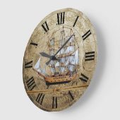 ヴィンテージユニーク船デザイン ラージ壁時計 (傾斜)