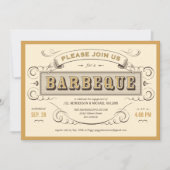 ヴィンテージユニークBBQ招待状 招待状 (正面)