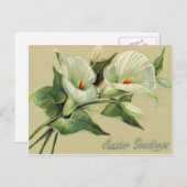 ヴィンテージユリのイースターカード シーズンポストカード (正面/裏面)