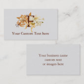 ヴィンテージユリのテンプレートのモノグラム"F" 名刺 (正面/裏面)