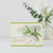 ヴィンテージユリの谷の最高のイースターウィッシュ ポストカード (スタンド正面)