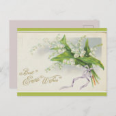 ヴィンテージユリの谷の最高のイースターウィッシュ ポストカード (正面/裏面)