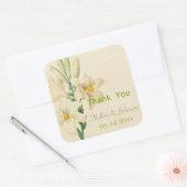 ヴィンテージユリ花結婚式の引き出物感謝していユー スクエアシール (封筒)