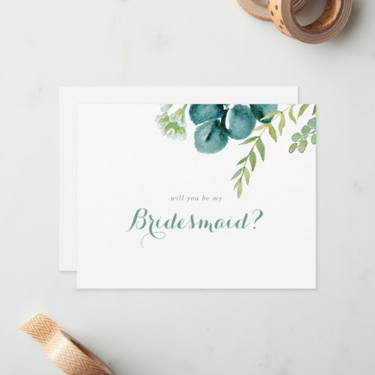 ヴィンテージユーカリプタス花嫁提案ノートカード ノートカード (正面/裏面インサイチュ)