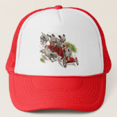 ヴィンテージユーモアかわいいダルマチアンパピードッグス消防車 キャップ (正面)