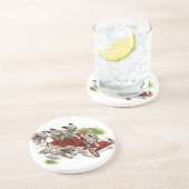 ヴィンテージユーモアかわいいダルマチアンパピードッグス消防車 コースター (側面)