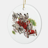 ヴィンテージユーモアかわいいダルマチアンパピードッグス消防車 セラミックオーナメント (左)