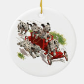 ヴィンテージユーモアかわいいダルマチアンパピードッグス消防車 セラミックオーナメント (裏面)