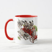 ヴィンテージユーモアかわいいダルマチアンパピードッグス消防車 マグカップ (左)