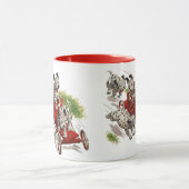 ヴィンテージユーモアかわいいダルマチアンパピードッグス消防車 マグカップ (中央)