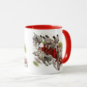 ヴィンテージユーモアかわいいダルマチアンパピードッグス消防車 マグカップ (正面右)