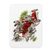 ヴィンテージユーモアかわいいダルマチアンパピードッグス消防車 マグネット (縦)