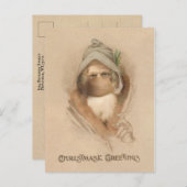 ヴィンテージユーモアのあるサンタイン顔マスク ポストカード (正面/裏面)