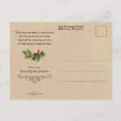 ヴィンテージユーモアのあるサンタイン顔マスク ポストカード (裏面)