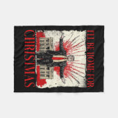 ヴィンテージユーモアのあるトランプ私はChriの家に行く フリースブランケット (正面(横))