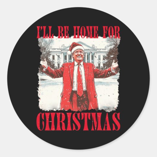 ヴィンテージユーモアのあるトランプ私はChriの家に行く ラウンドシール (正面)