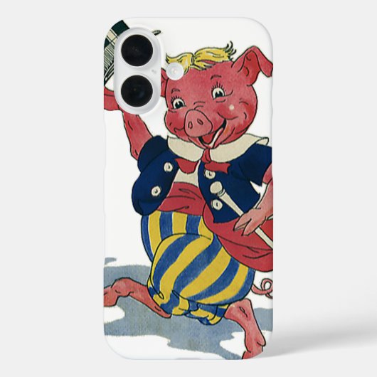 ヴィンテージユーモア、かわいい幸せな踊り豚のダンス Case-Mate iPhoneケース (裏面)