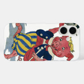 ヴィンテージユーモア、かわいい幸せな踊り豚のダンス Case-Mate iPhoneケース (裏面 (横))