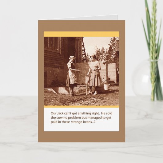 ヴィンテージユーモア，ジャックズビーンズカード カード (正面)