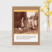 ヴィンテージユーモア，ジャックズビーンズカード カード (黄色い花)