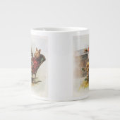 ヴィンテージユーモア、ロッキングチェア読の豚の本 ジャンボコーヒーマグカップ (正面)