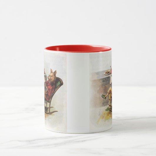 ヴィンテージユーモア、ロッキングチェア読の豚の本 マグカップ (中央)