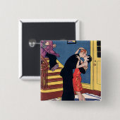 ヴィンテージユーモア、愛とロマンス、深夜キス 缶バッジ (正面&裏面)