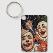 ヴィンテージユーモア、笑いサーカスピエロと警察 キーホルダー (正面)