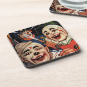 ヴィンテージユーモア、笑いサーカスピエロと警察 コースター (左側)