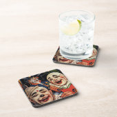 ヴィンテージユーモア、笑いサーカスピエロと警察 コースター (右側)