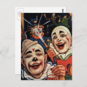 ヴィンテージユーモア、笑いサーカスピエロと警察 ポストカード (正面/裏面)