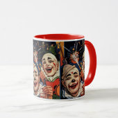 ヴィンテージユーモア、笑いサーカスピエロと警察 マグカップ (正面右)