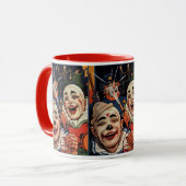 ヴィンテージユーモア、笑いサーカスピエロと警察 マグカップ (正面左)