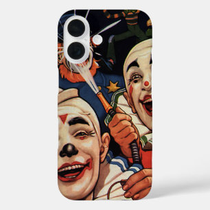 ヴィンテージユーモア、笑いサーカスピエロと警察 iPhone 16ケース
