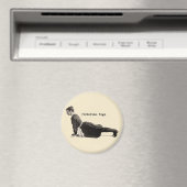 ヴィンテージヨガの女性が犬のポーズを上向きに マグネット (インサイチュ (食洗機))