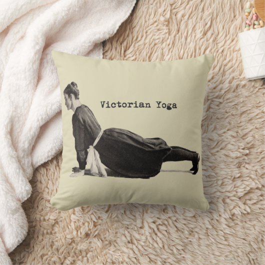 ヴィンテージヨガウーマンアップドッグアンティーク クッション (ブランケット)