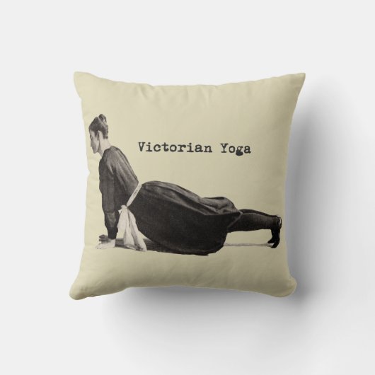 ヴィンテージヨガウーマンアップドッグアンティーク クッション (裏面)