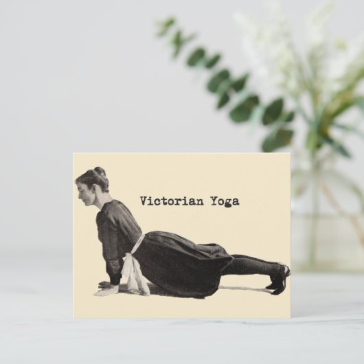 ヴィンテージヨガウーマンアップドッグアンティーク ポストカード (スタンド正面)