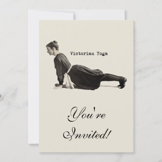 ヴィンテージヨガウーマンアップドッグアンティーク 招待状 (正面)