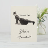 ヴィンテージヨガウーマンアップドッグアンティーク 招待状 (スタンド正面)