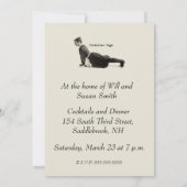 ヴィンテージヨガウーマンアップドッグアンティーク 招待状 (裏面)