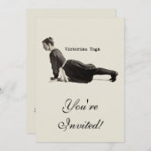 ヴィンテージヨガウーマンアップドッグアンティーク 招待状 (正面/裏面)