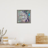 ヴィンテージヨセミテ国立公園レリーフ、 浮き彫りの地図 ポスター (キッチン)