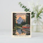 ヴィンテージヨセミテ国立公園 ポストカード (スタンド正面)