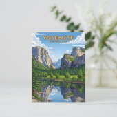 ヴィンテージヨセミテ国立公園 ポストカード (スタンド正面)