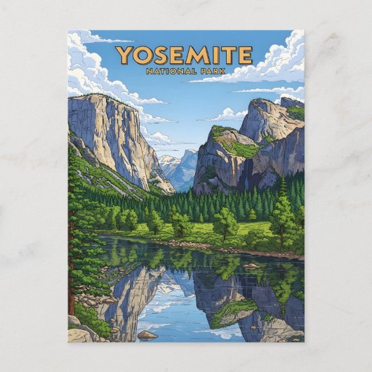 ヴィンテージヨセミテ国立公園 ポストカード (正面)
