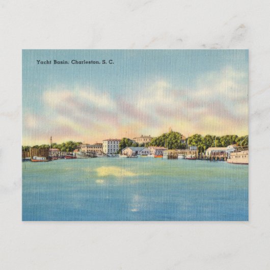 ヴィンテージヨット盆地,チャールストン,サウスカロライナ ポストカード (正面)